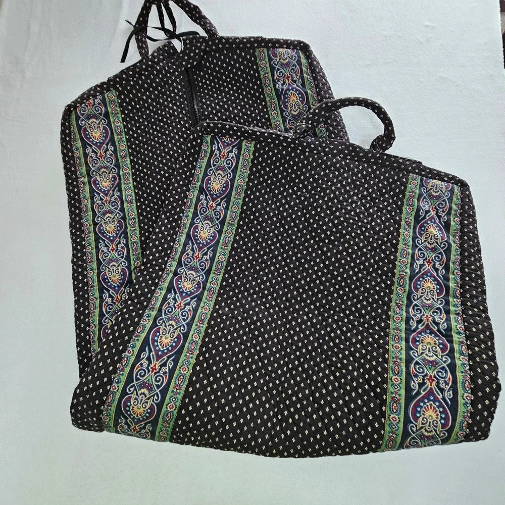 Vera Bradley Night Owl Quilted Cotton Garment Bag Carrier Brown Paisley‎ Retired